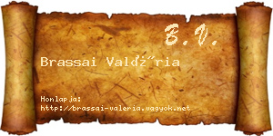 Brassai Valéria névjegykártya